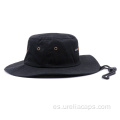 Sombrero de pescador bordado plano negro